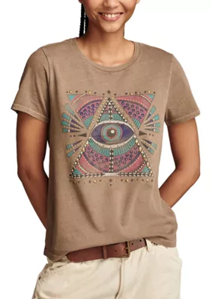 Women's Geometric Celestial Graphic T-Shirt