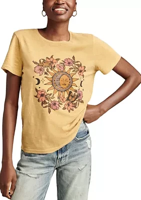 Women's Sun and Moon Floral Graphic T-Shirt