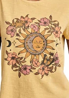 Women's Sun and Moon Floral Graphic T-Shirt