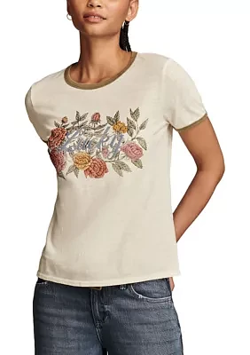 Women's Embroidered Floral T-Shirt