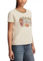 Women's Embroidered Floral T-Shirt