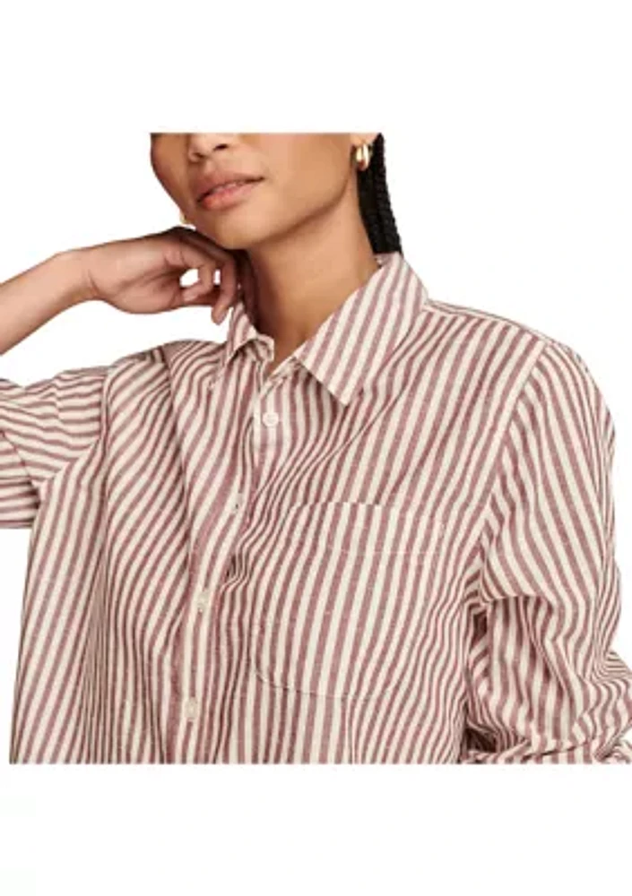 Long Sleeve Preppy Button Down Shirt