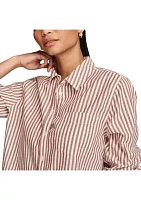 Long Sleeve Preppy Button Down Shirt