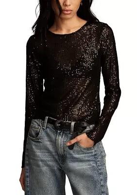 Women's Long Sleeve Sequin Layering Top