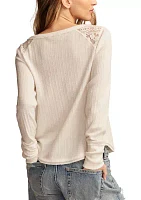 Women's Cloud Lace Mix Henley Shirt