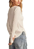 Women's Cloud Lace Mix Henley Shirt