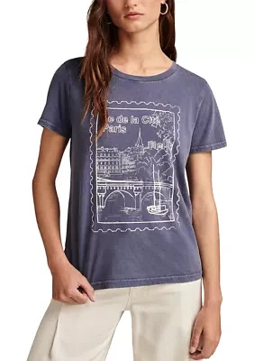 Women's Paris Stamp Graphic T-Shirt