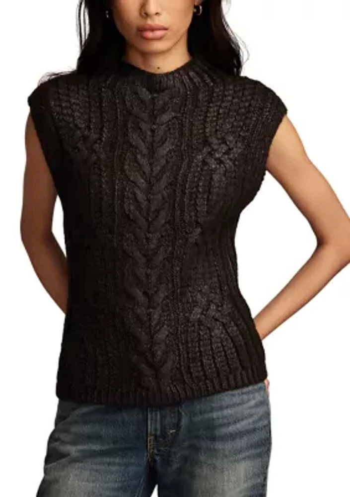 Women's Metallic Sweater Knit Vest