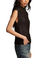 Women's Metallic Sweater Knit Vest