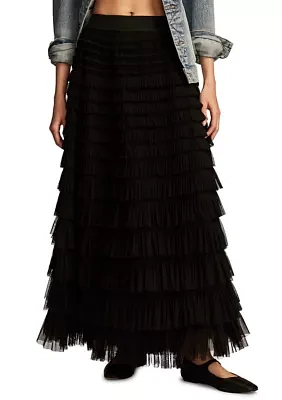 Women's Tulle Ruffle Maxi Skirt