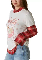 Coke Santa Snow Classic Crew Neck Graphic T-Shirt