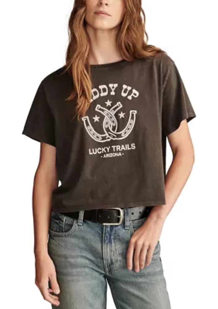 Giddy Up Cropped Graphic T-Shirt