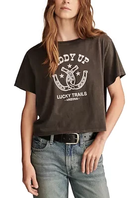 Giddy Up Cropped Graphic T-Shirt