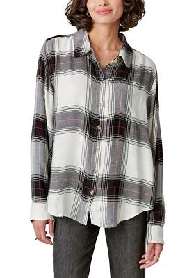 Cloud Plaid Boyfriend Shirt