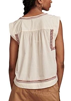 Women's Embroidered High Low Hem Top