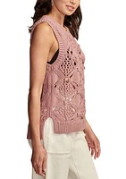 Women's Sleeveless Open Crochet Sweater