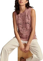 Women's Sleeveless Open Crochet Sweater