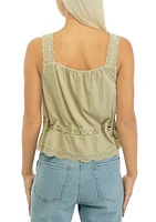 Women's VIntage Embroidered Lace Bubble Tank Top