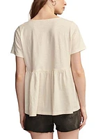 Women's Embroidered Solid Knit Top