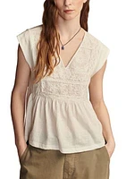 Women's Embroidered Peplum Knit Top