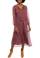 Women's Printed Tiered Maxi Dress