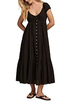 Women's Short Sleeve Tiered Midi Dress