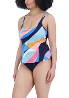 Abstract Printed Tankini Swim Top