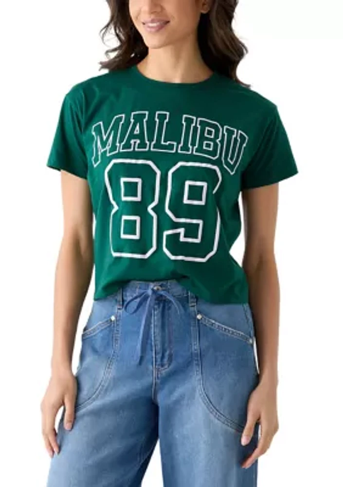 Women's Short Sleeve Boxy Malibu Graphic T-Shirt