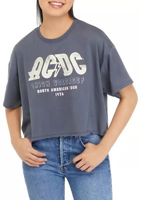 Junior's Short Sleeve Cropped Graphic T-Shirt
