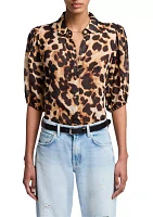 Women's Short Sleeve Puff Blouse