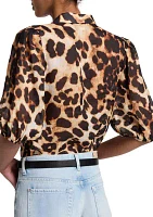 Women's Short Sleeve Puff Blouse