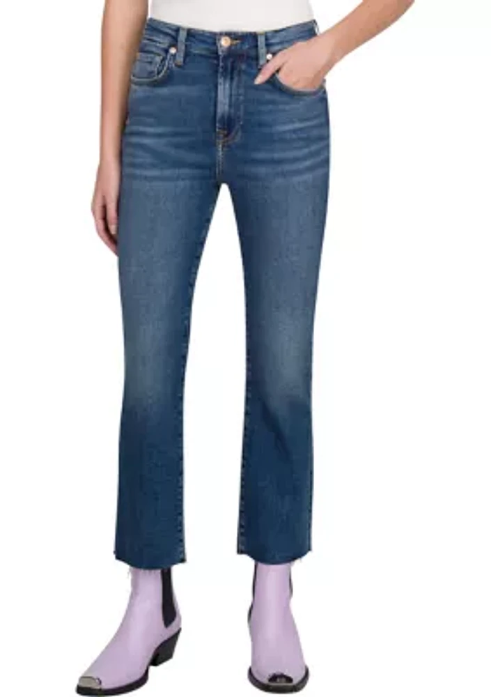 High Waisted Slim Kick Jeans