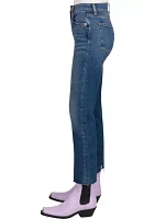 High Waisted Slim Kick Jeans