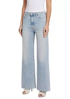 Women's High Rise Jeans with Fray Hem