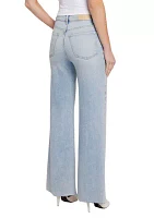 Women's High Rise Jeans with Fray Hem