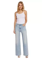 Women's High Rise Jeans with Fray Hem