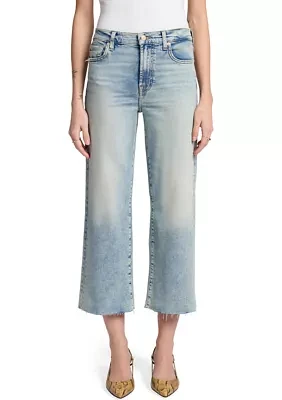 Women's Cropped Alexa Jeans with Raw Cut Hem