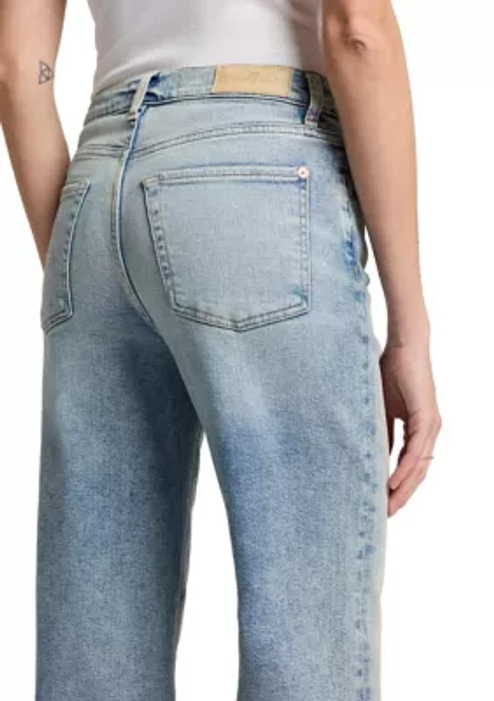 Women's Cropped Alexa Jeans with Raw Cut Hem