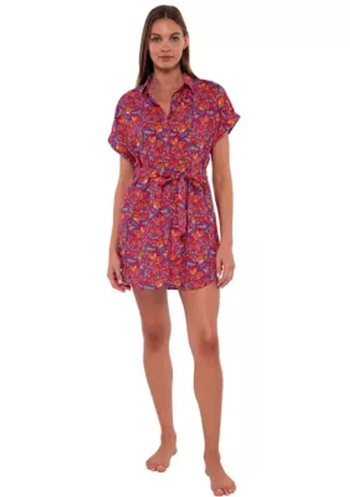 Rue Paisley Lucia Printed Swim Cover Up Dress