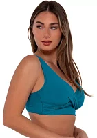 Elsie Solid Wrap D Cup Bra Swim Top