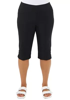 Solid Color Tech Stretch Skimmer with Elastic Waistband