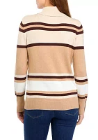 Women's Striped Turtleneck Sweater