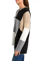 Women's Color Block Crew Neck Sweater