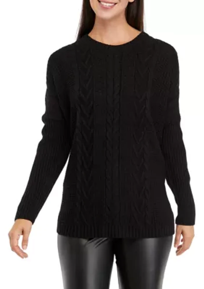 Women's Boxy Cable and Rib Pullover Sweater