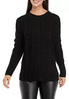 Women's Boxy Cable and Rib Pullover Sweater