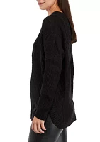 Women's Boxy Cable and Rib Pullover Sweater