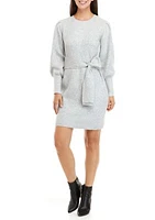 Women's Tie Waist Sweater Dress