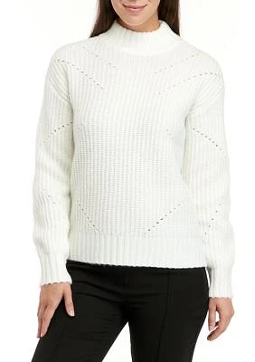 Women's Mock Neck Textured Sweater