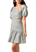 Women's Puff Sleeve Flounce Hem Dress