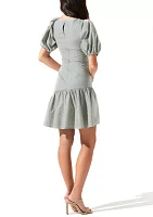 Women's Puff Sleeve Flounce Hem Dress